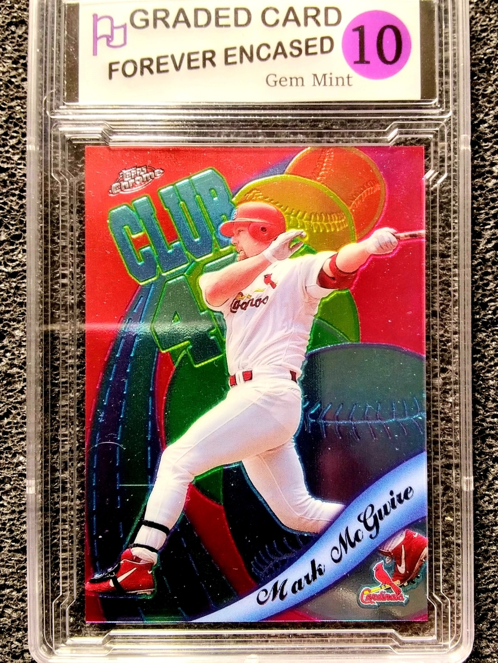 Mark McGwire Topps Chrome Club 40 Baseball Card. Graded 10 Gem Mint